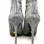 Prada Women's Gray Knee High Suede Stiletto Luxury Size 40/9 Boots - Article Consignment