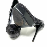 BAKERS Women's Black Stiletto Sequined Platform Size 8.5 Pumps - Article Consignment