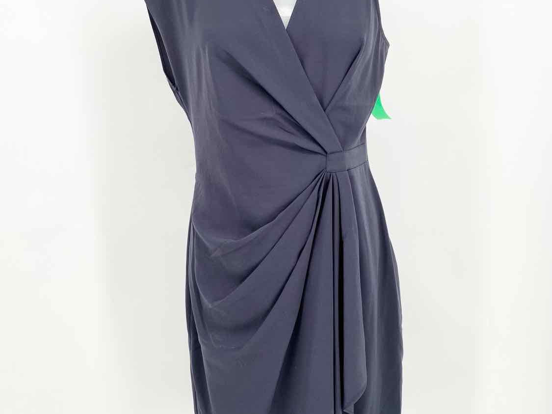 HALSTON HERITAGE Women's Slate Sleeveless Asymmetric Size 6 Dress - Article Consignment
