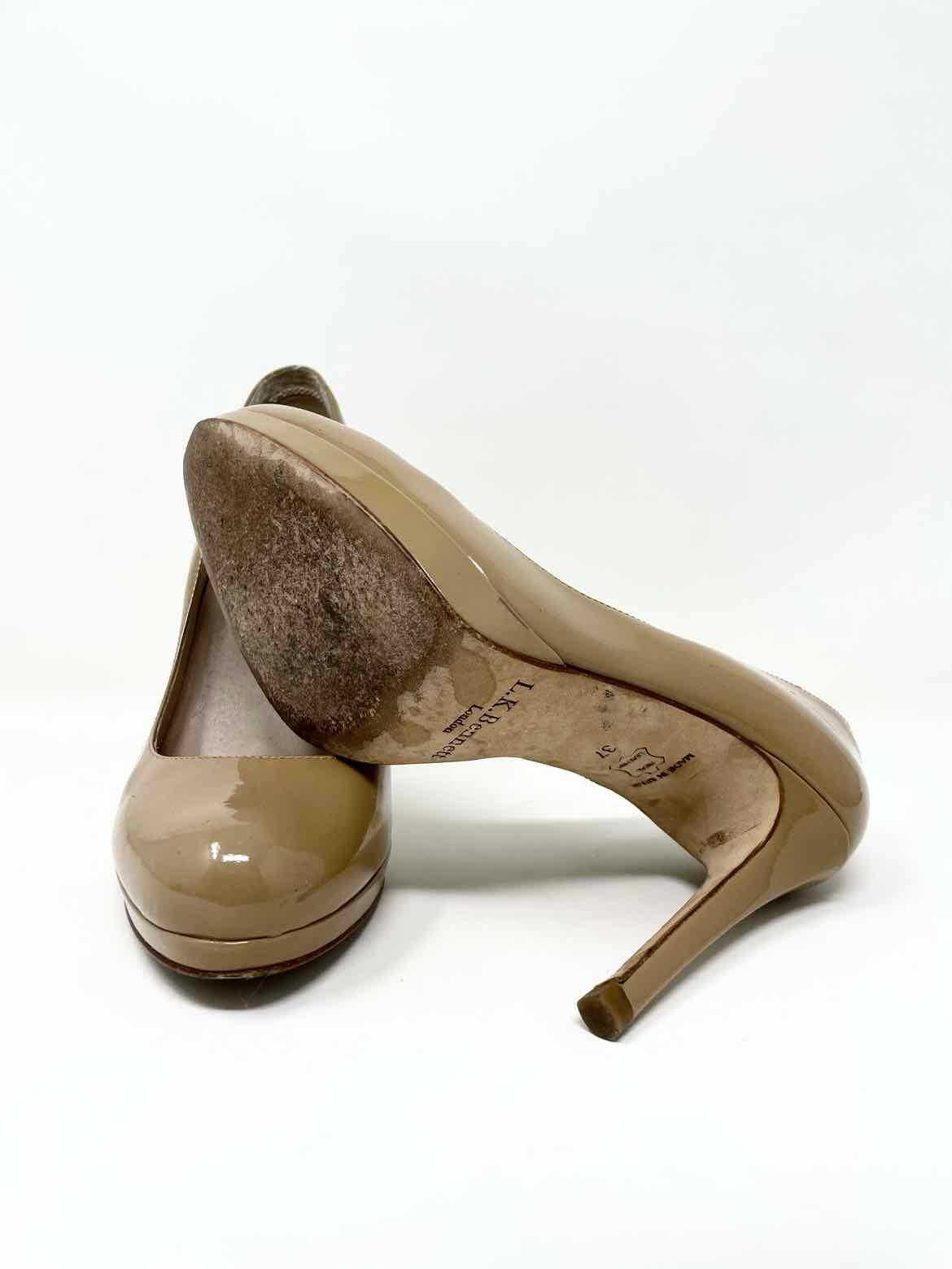 L.K.Bennett London Women's Nude Platform Patent Leather Stiletto Pumps - Article Consignment