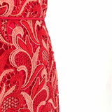 Ann Taylor Size 8 Red/Pink sheath Polyester Lace Dress - Article Consignment