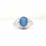 .925 Silver/Blue Solitaire Onyx Ring - Article Consignment
