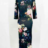 Topshop Size 2 Navy L/S Floral Dress - Article Consignment
