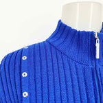 St. John Sport Women's Blue Zip Ribbed Size M Cardigan - Article Consignment