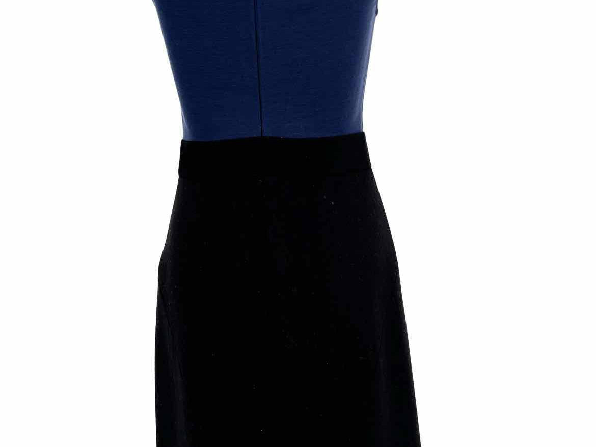 Theory Size 0 Navy/Black Sleeveless Color Block Dress - Article Consignment