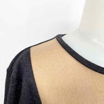 Max Mara Women's Gray/Tan sheath Color Block Professional Wool Size 46/12 Dress - Article Consignment