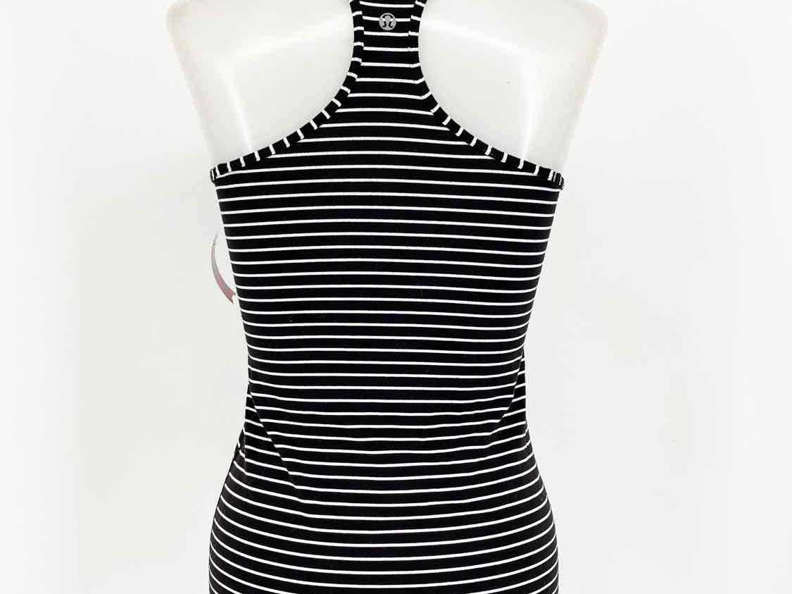 Lululemon Women's Black/Aqua Tank Stripe Size XS Sleeveless - Article Consignment