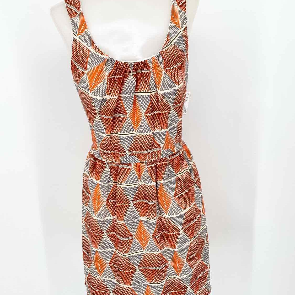 Broadway&Broome Women's Orange/gray Sleeveless Print Size 4 Dress - Article Consignment