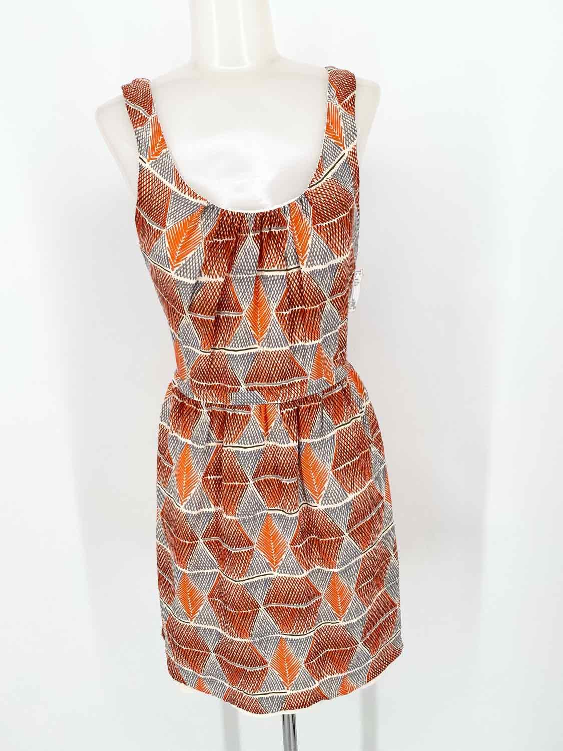 Broadway&Broome Women's Orange/gray Sleeveless Print Size 4 Dress - Article Consignment