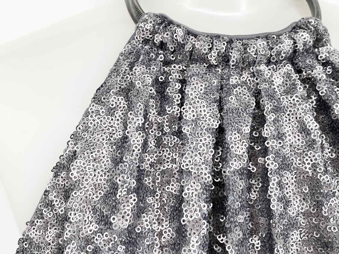 Laundry By S.S. Women's Silver Drop Waist Sequined Size 8 Dress - Article Consignment