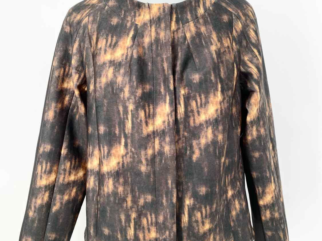 Worth Women's Brown/Black Blotches Polyester Blend Neoprene Size S Jacket - Article Consignment