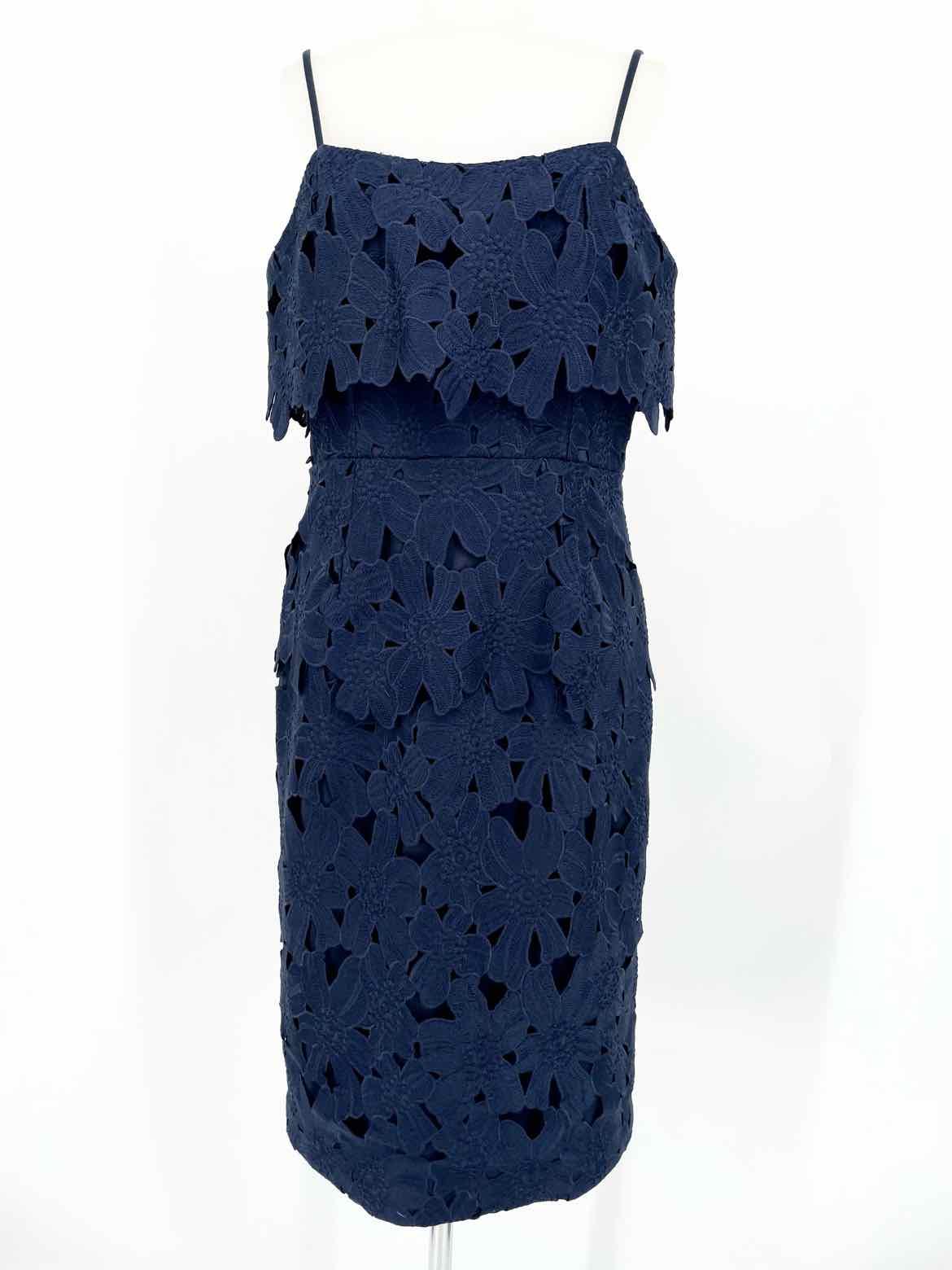 BLACK HALO Women's Navy Sleeveless Lace Made in LA Size 10 Dress - Article Consignment