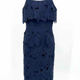 BLACK HALO Women's Navy Sleeveless Lace Made in LA Size 10 Dress - Article Consignment