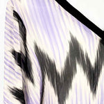 CALYPSO Women's Purple Silk Sheer Chevron Beach Ready Long Sleeve - Article Consignment