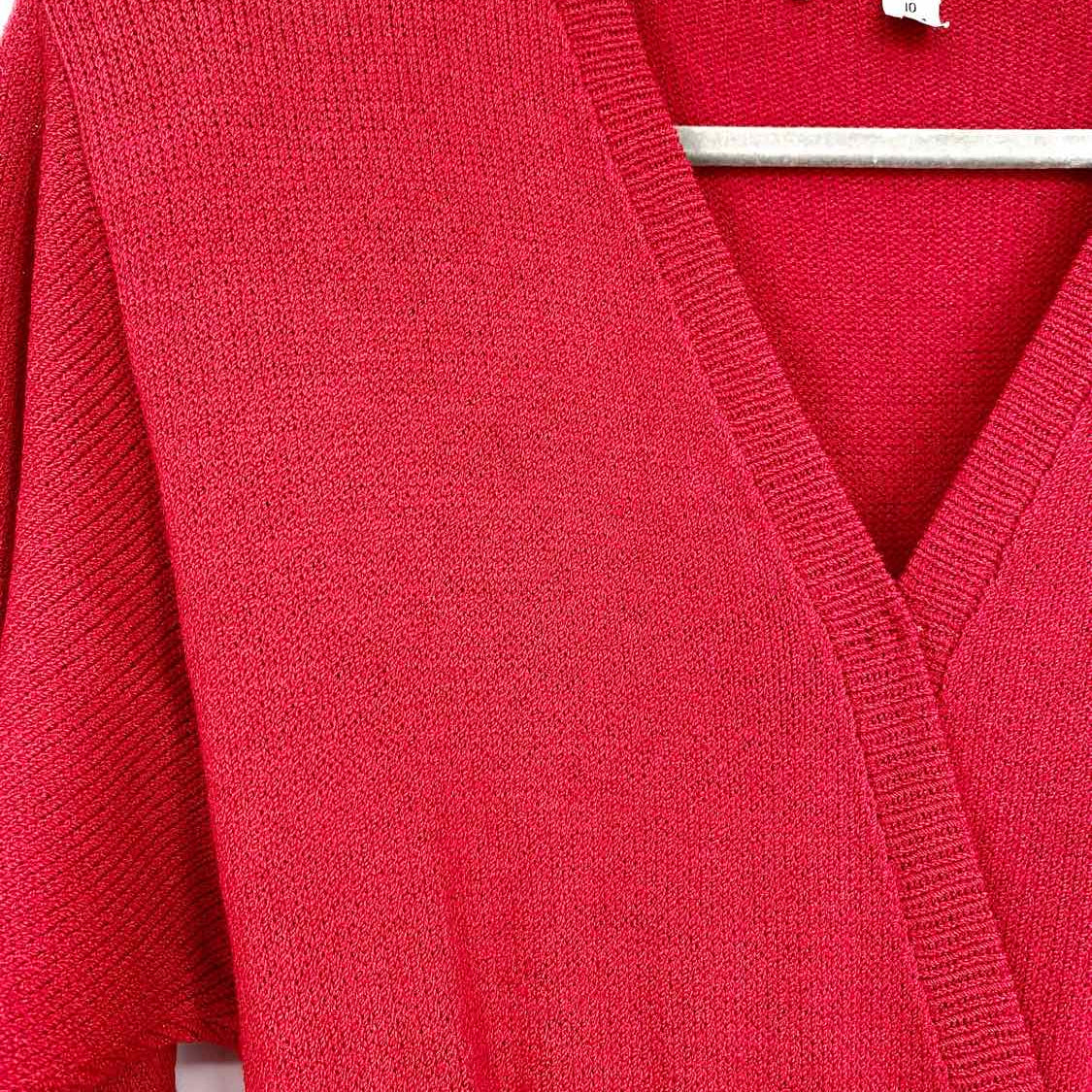 ST. JOHN COLLECTION Women's Red/Gold Low Neck Embelished Size 10 Jump Suit
