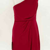 Adrianna Papell Women's Burgundy One Shoulder Holiday Size 4 Dress - Article Consignment