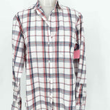 Grayson Women's White/Red/Blue Button Up Plaid Size 2 Long Sleeve - Article Consignment
