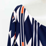 Eliza J Women's Navy/White Short Sleeve Geometric Size 20W Dress - Article Consignment