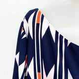 Eliza J Women's Navy/White Short Sleeve Geometric Size 20W Dress - Article Consignment