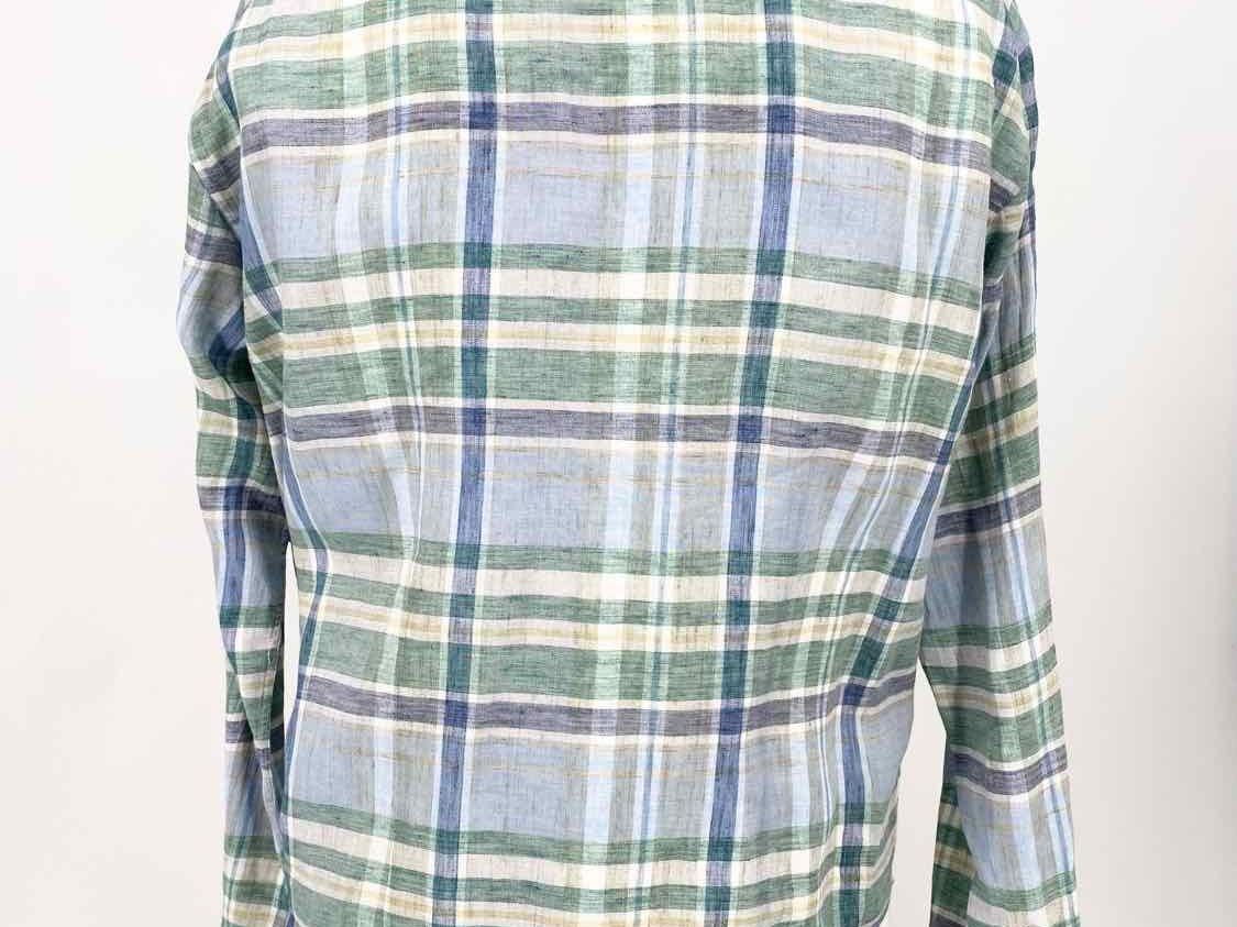 CULTURATA Men's Blue/Green Plaid Size 42/L Long Sleeve Shirt - Article Consignment