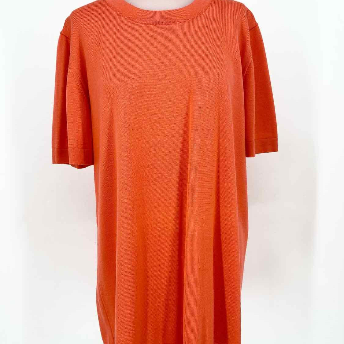 ESCADA Women's Coral Boxy Wool Knit Size 42/12 Short Sleeve Top - Article Consignment