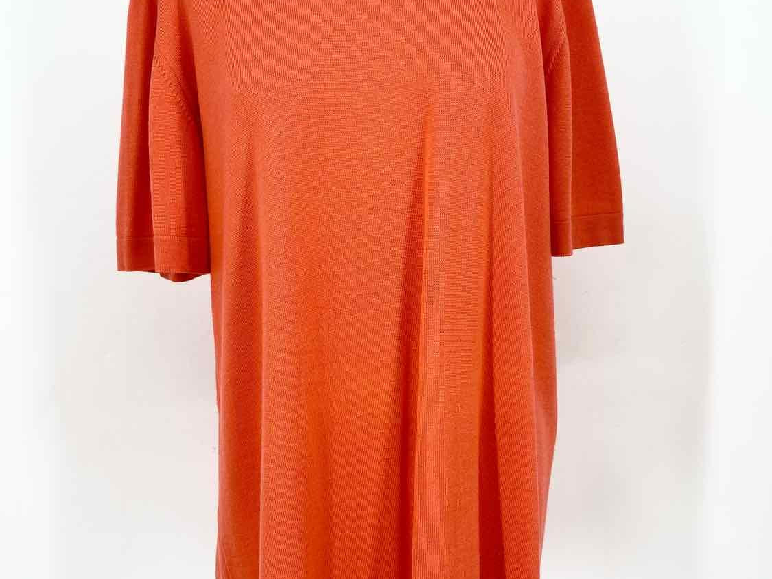 ESCADA Women's Coral Boxy Wool Knit Size 42/12 Short Sleeve Top - Article Consignment