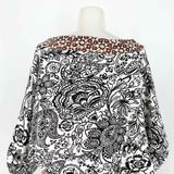 by Anthropologie Women's black/white Puff Sleeve Floral Size XS Short Sleeve Top - Article Consignment
