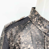 H&D Women's Black/Taupe Moto Leather Splatter Size L Jacket - Article Consignment