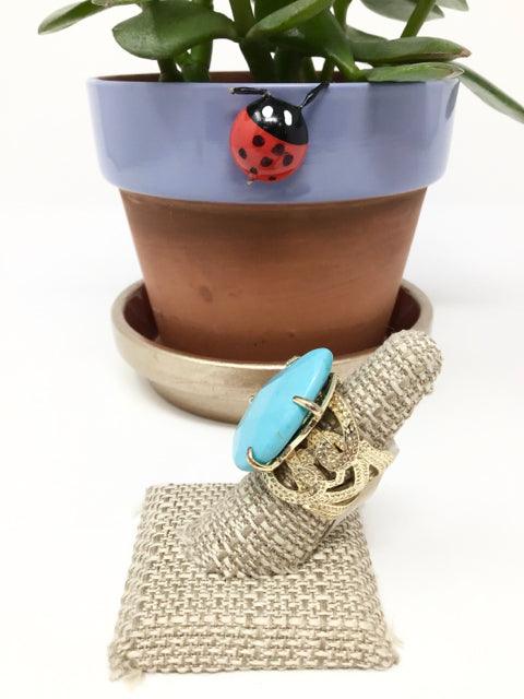 Gold/Turquoise Ring - Article Consignment