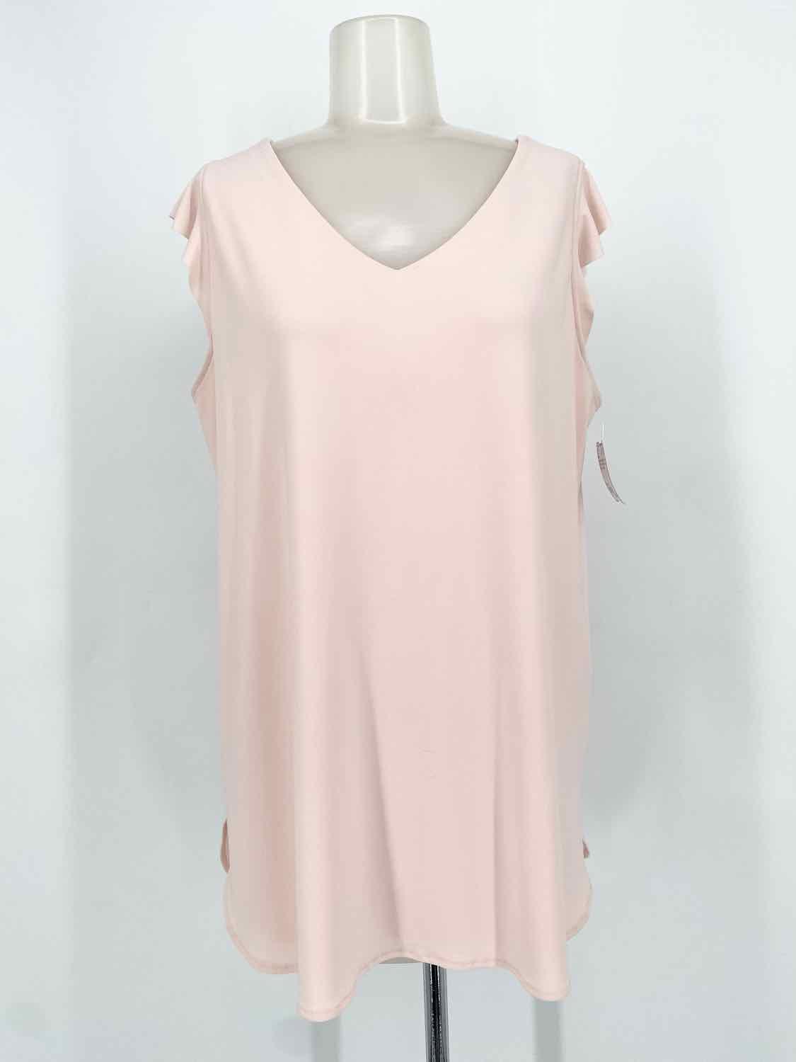 Sympli Women's Light Pink V-Neck Polyester Business Casual Size 14 Sleeveless - Article Consignment