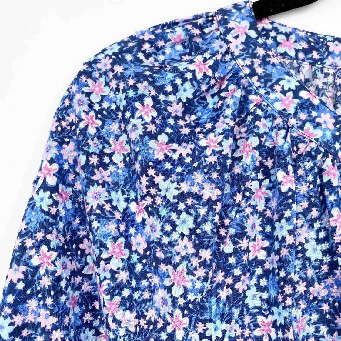 Style & Co. Women's Blue/Pink Long Sleeve Floral Size M Jump Suit - Article Consignment