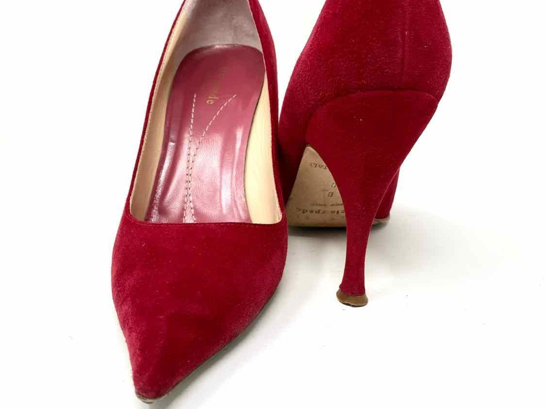Kate Spade Women's Red Pointed Suede Italy Size 8 Pumps - Article Consignment