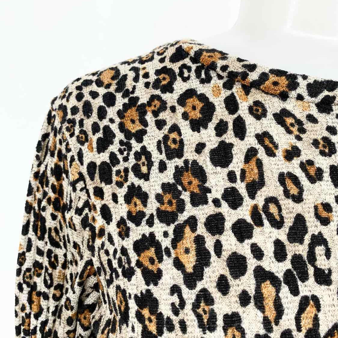 ZARA TRF Women's Tan/black Tiered Knit Animal Print Size S Dress - Article Consignment