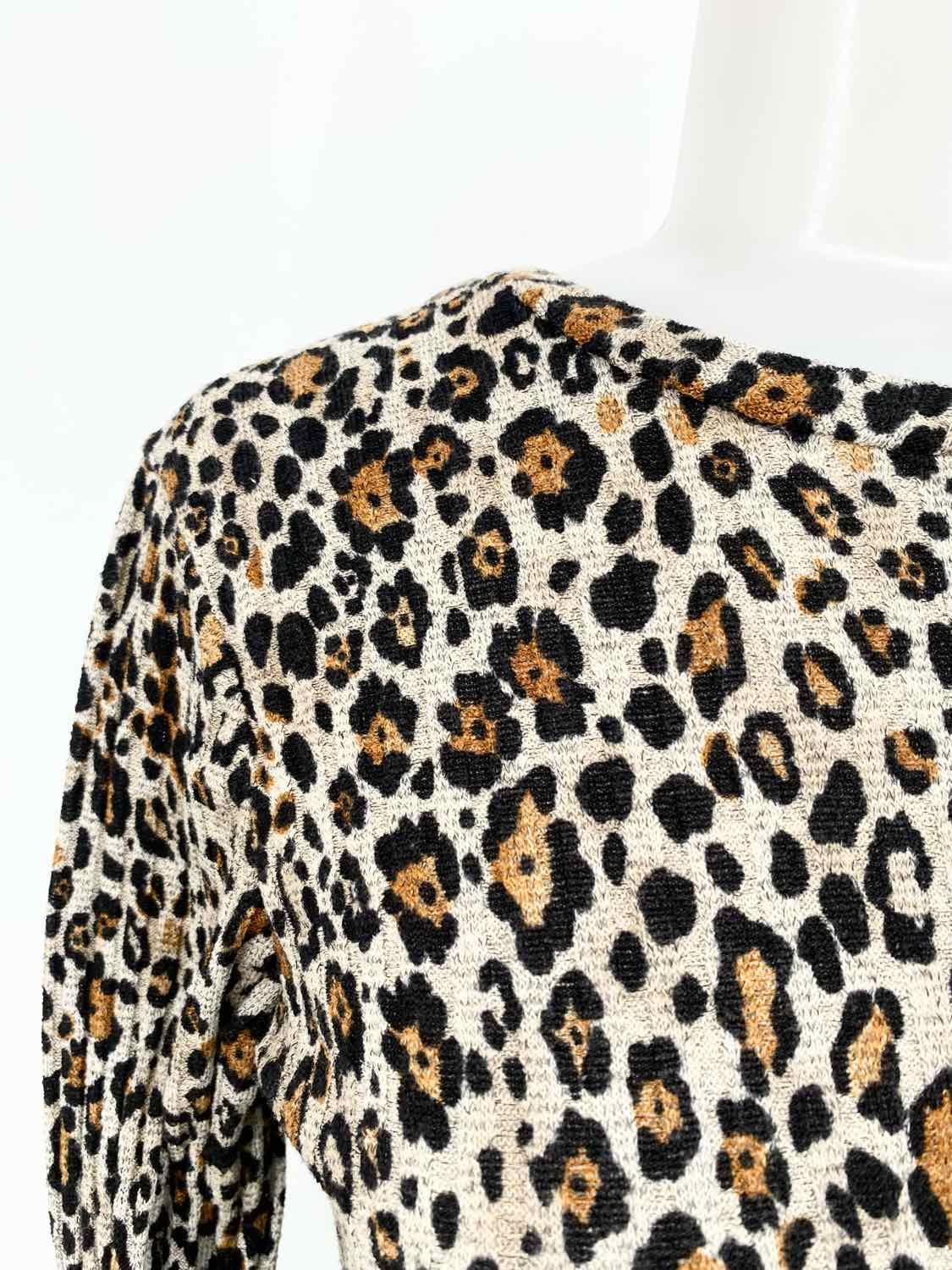 ZARA TRF Women's Tan/black Tiered Knit Animal Print Size S Dress - Article Consignment