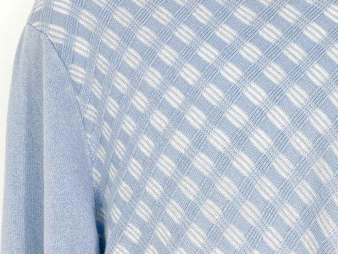 Armani Collezioni Size XXL Light Blue Stripes Sweater - Article Consignment