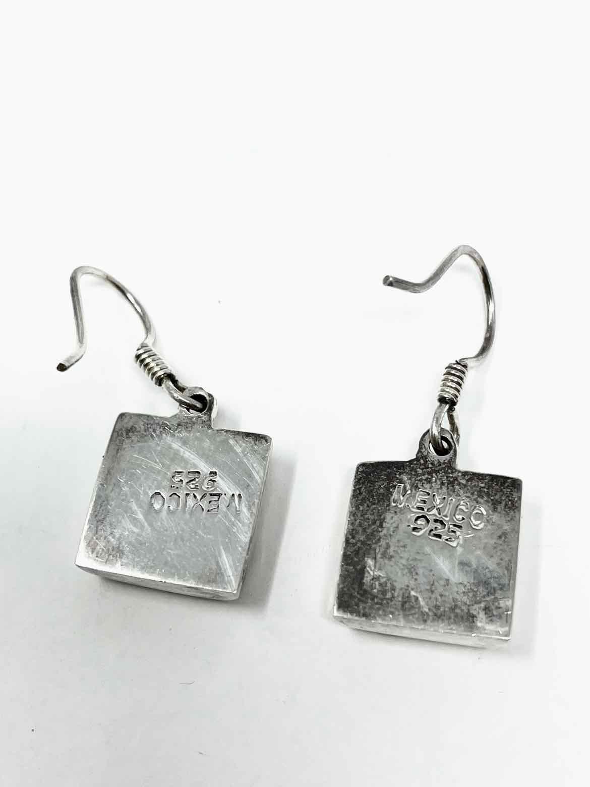 .925 Silver/Black Drop Squares Onyx Earrings - Article Consignment