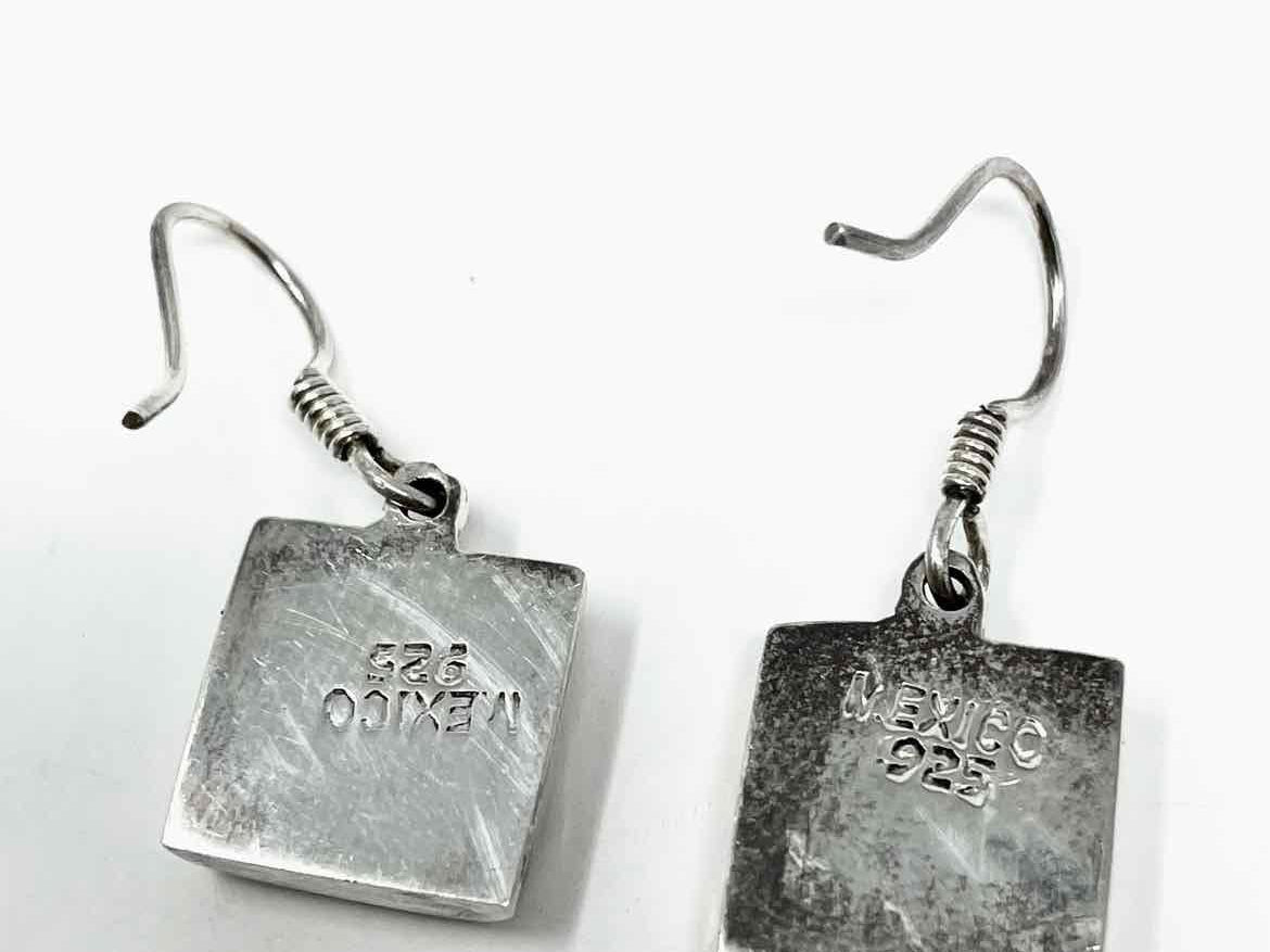 .925 Silver/Black Drop Squares Onyx Earrings - Article Consignment