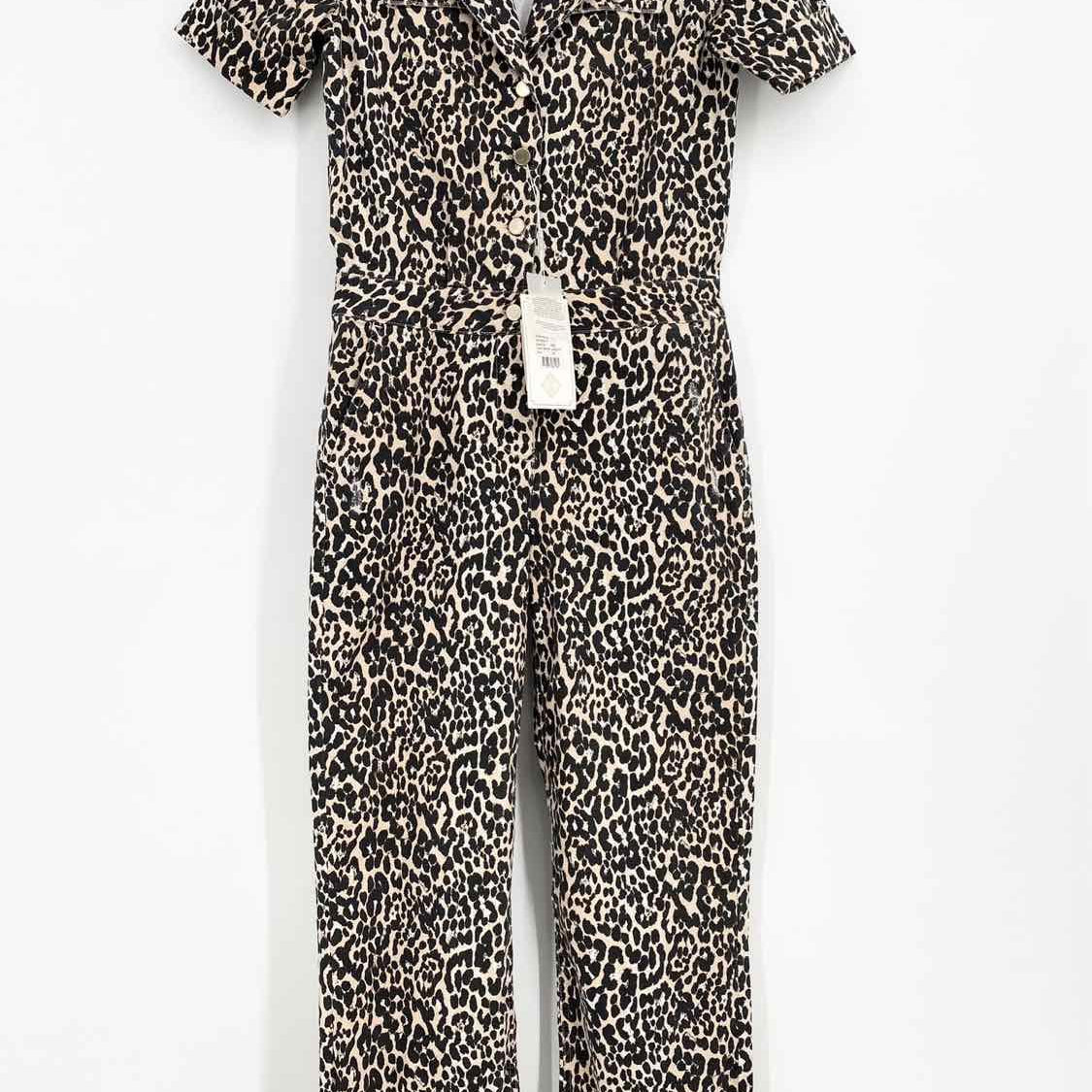 Notes du Nord Women's Beige/Black Short Sleeve Animal Print Size 38/2 Jump Suit - Article Consignment