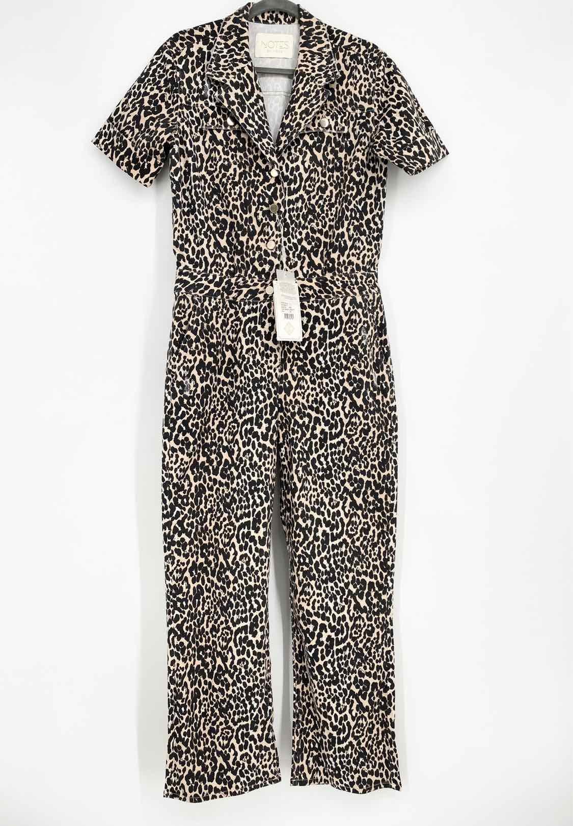 Notes du Nord Women's Beige/Black Short Sleeve Animal Print Size 38/2 Jump Suit - Article Consignment