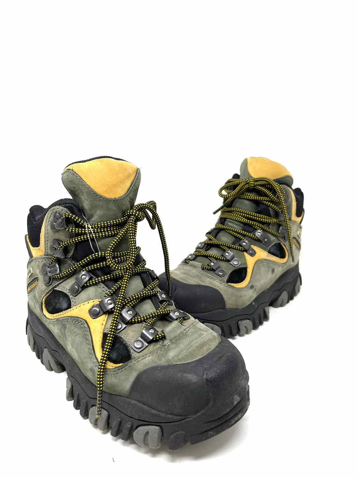 Merrell Women's Green/Black Hiking Lace-Up Size 7 Boots - Article Consignment