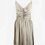 Banana Republic Champagne mini Silk Ruched Size 6 Dress - Article Consignment