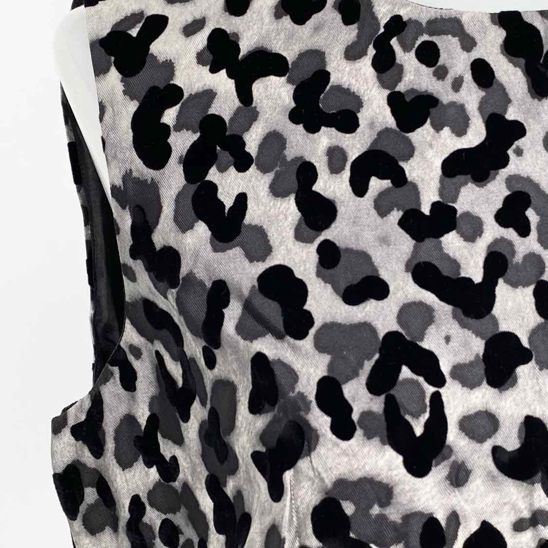DOLCE & GABBANA Women's Silver/Black sheath Leopard Peplum Size 44/8 Dress - Article Consignment
