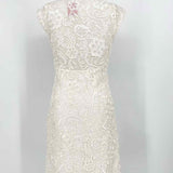 MM Couture Women's White sheath Lace V-neck Size S Dress - Article Consignment
