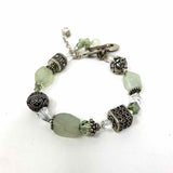 Tres Jolie .925 Silver/Green Toggle Beaded Bracelet - Article Consignment