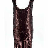 Yaya Aflalo Women's Brown Tank Sequined Holiday Size M Dress - Article Consignment