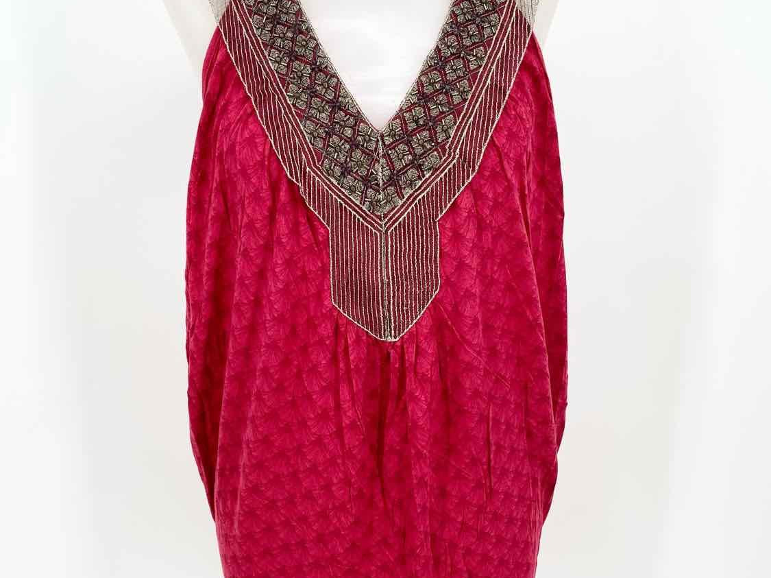 Language Los Angeles Women's Red Tank Jersey Embellished Size S Sleeveless - Article Consignment