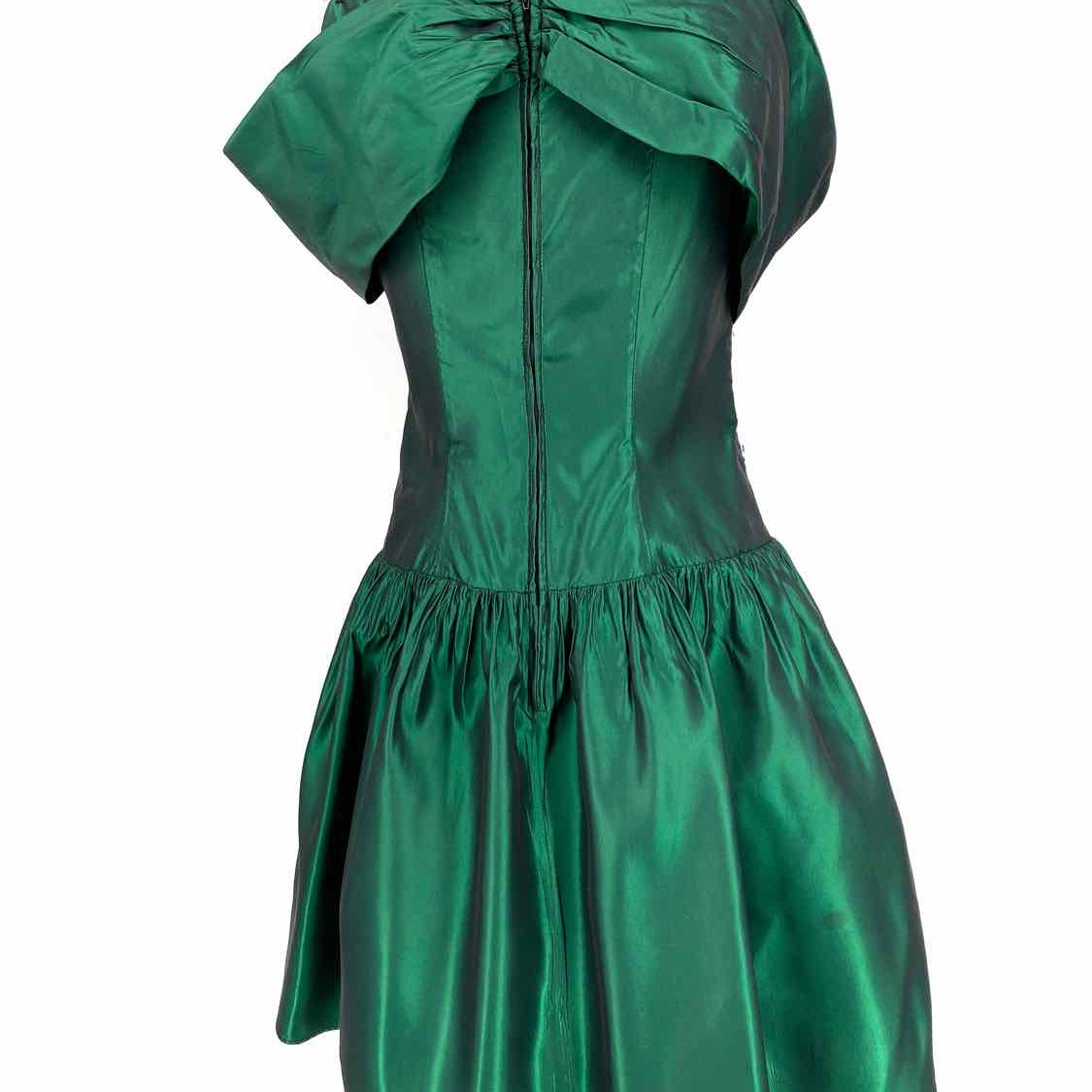Jessica McClintock Women's Green Size 9/10 Sleeveless Acetate Embroidered Dress