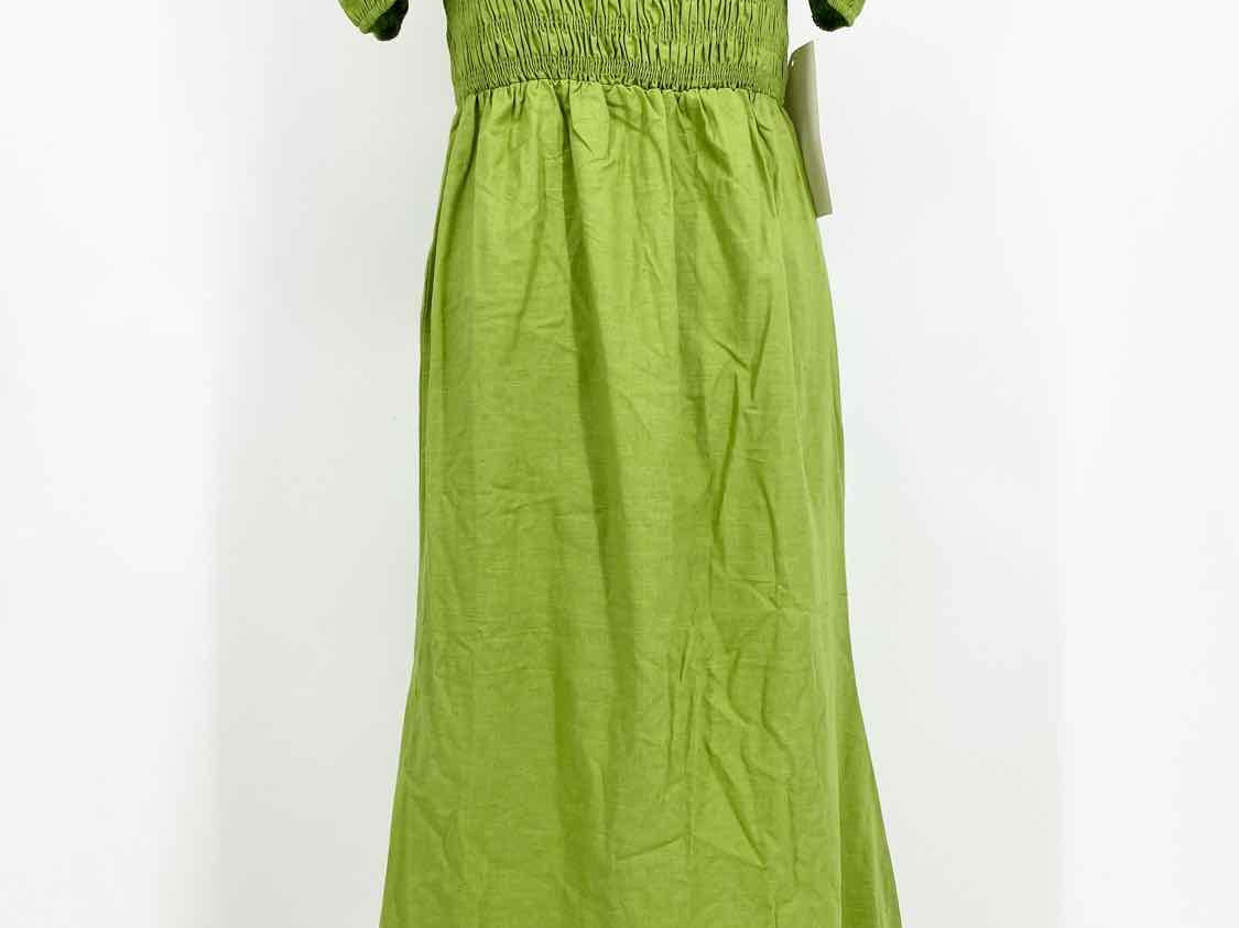 Never Fully Dressed Women's Emma Green Midi Smocked Size 6 Dress - Article Consignment
