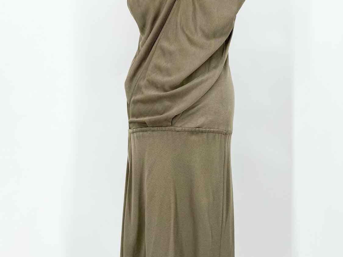 Bottega Veneta Women's Olive Drop Waist Viscose Knit Italy Size 44/8 Dress - Article Consignment