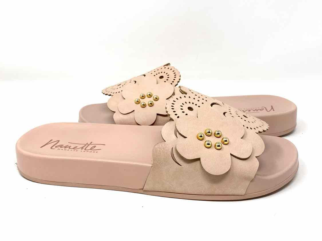 nanette NANETTE LEPORE Women's Blush Slide Lazer Cut Size 9.5 Sandals - Article Consignment